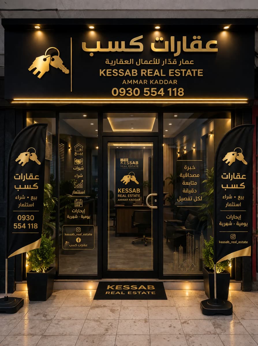 مكتب عقارات كسب ليلاً في كسب